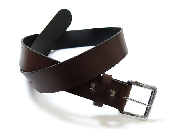 Handmade HOLMES Basic Leather Belt / Chocolate / 30" - 34"