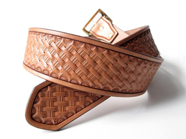 Handmade Basket Stamped Belt