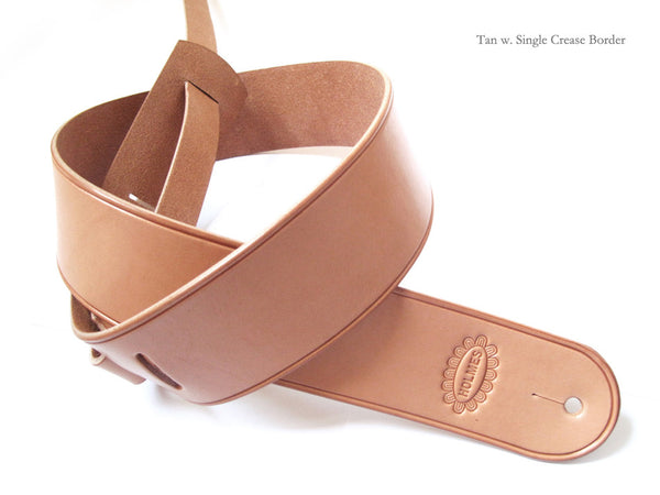 Straight Round End Leather Guitar Strap