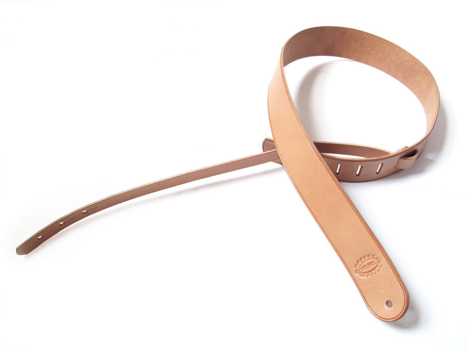 Straight Round End Leather Guitar Strap